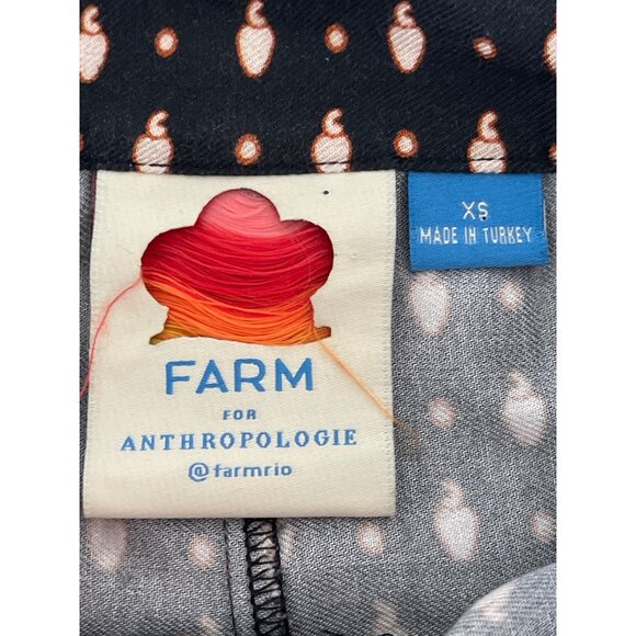 Farm Rio x Anthropologie Tucker Paperbag Pants Tropical Fruit Black Size XS $178 - Picture 10 of 14